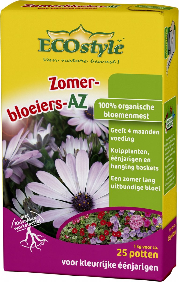 ECOstyle Zomerbloeiers-AZ - 1 kg -organische bloemenmest voor ca. 25 potten