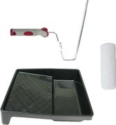 Verfroller anti spat lakroller profi schilderset met softgrip beugel en verfbak 25 cm