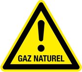 Waarschuwingsbord GAZ naturel - kunststof 100 mm