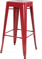 Legend metalen café barkruk - 77 cm hoog - Ruby rood