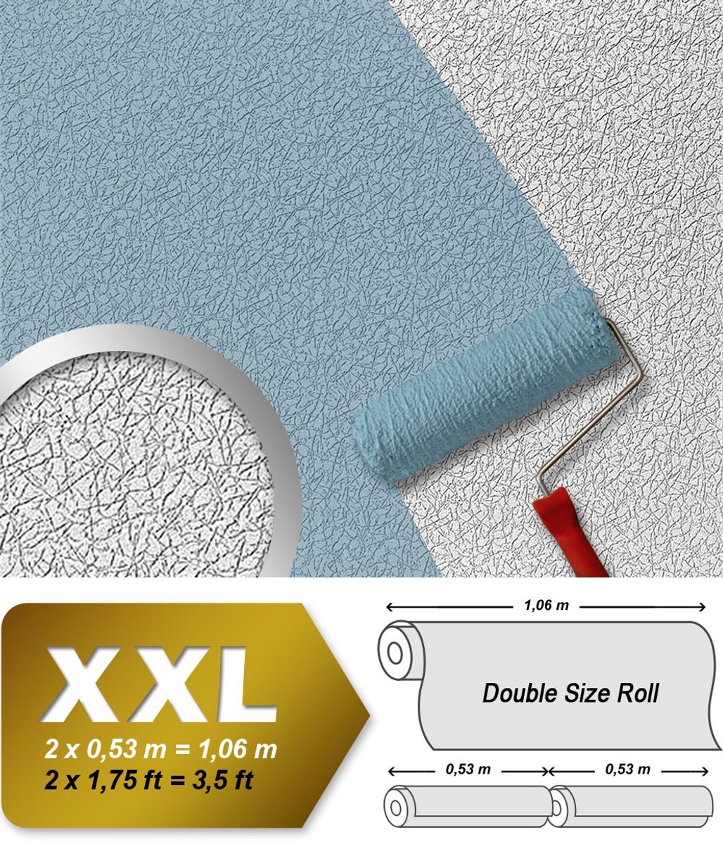 Structuur behang vliesbehang overschilderbaar EDEM 80306BR70 reliëfbehang XXL-behang wit 26,50 m2