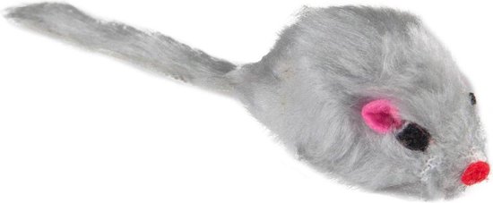 Flamingo Pluche Muis 5Cm Grijs Set Van 4 Stuks