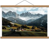 Schoolplaat – Huisjes in de Bergen - 60x40cm Foto op Textielposter (Wanddecoratie op Schoolplaat)