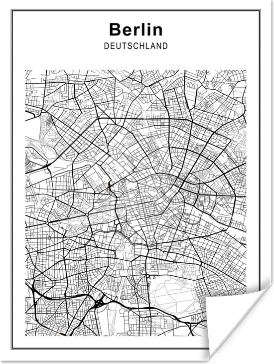 Plan de la ville petit - Poster Berlin - Klein 40x30 cm - Carte