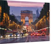 Champs-Élysées met Arc de Triomphe in Parijs - Foto op Plexiglas - 90 x 60 cm