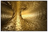 Gouden Donut Inside - Foto op Akoestisch paneel - 150 x 100 cm