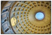 Open koepel en oculus van het Pantheon in Rome - Foto op Akoestisch paneel - 225 x 150 cm