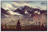 Bos aan de bergen - Foto op Akoestisch paneel - 225 x 150 cm