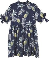 Meisjes jurk  Marine ananasprint | Maat 152/ 12Y