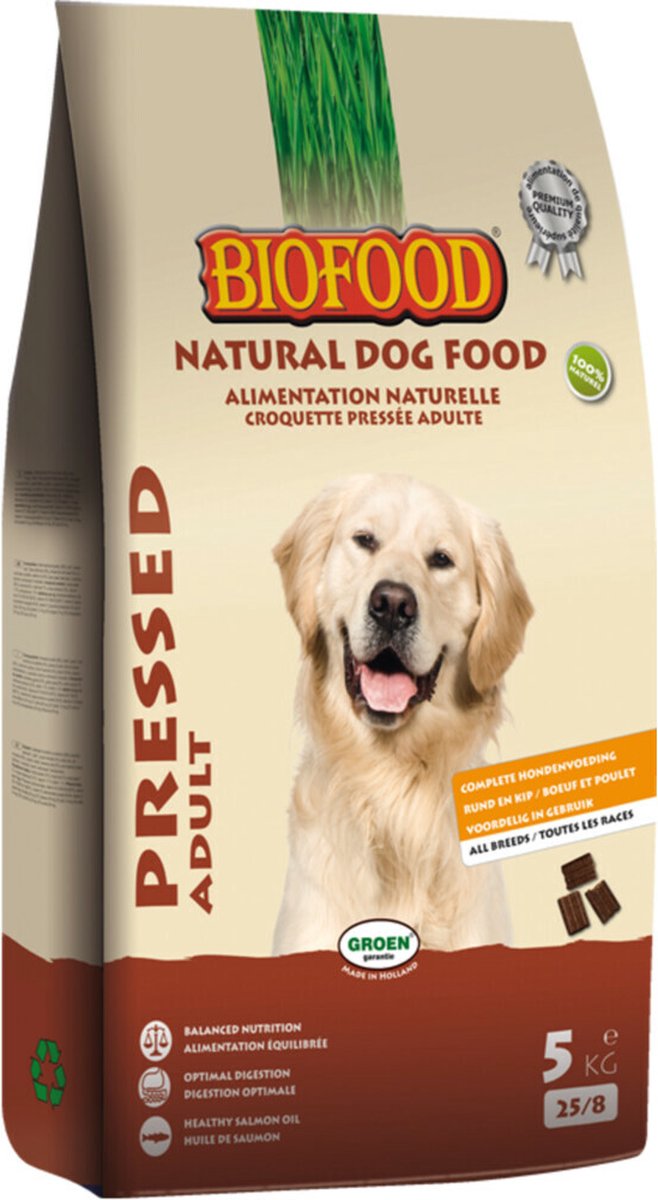 Biofood 1 x BF Petfood Vleesbrok Geperste Hondenbrokken Adult 5 kg