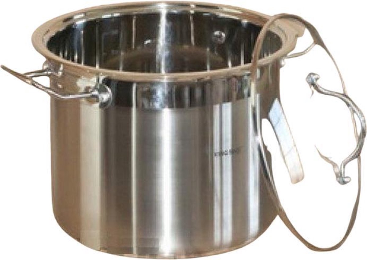 Kinghoff RVS Steelpan 1 Liter Met Deksel - Multilaagse Bodem, Geschikt Voor Alle Kookplaten Inclusief Inductie