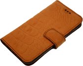 Made-NL Samsung Galaxy S8 Handgemaakte book case bruin krokodillenprint robuuste hoesje
