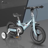 Kinderfiets pastel blauw met zijwieltjes 12 inch | Handremmen | Jongens | Meisje | Cadeau | Sinterklaas | Kerst | Verjaardag | Peuter | Kleuter | Driewieler | Gepersonaliseerd