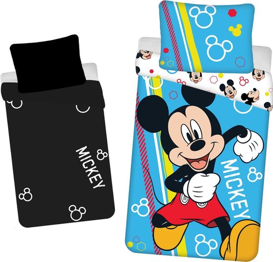 Mickey Mouse Fußball Bettwäsche 140x200 Cm - Disney Bettbezug Einzelbett