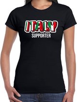 Zwart Italy fan t-shirt voor dames - Italy supporter - Italie supporter - EK/ WK shirt / outfit S