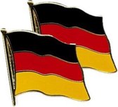 2x stuks pin broche Vlag Duitsland 20 mm - Duitsland feestartikelen en supporters artikelen
