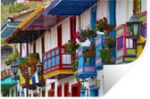 Muurstickers - Sticker Folie - Kleurrijke balkons in Colombia - 60x40 cm - Plakfolie - Muurstickers Kinderkamer - Zelfklevend Behang - Zelfklevend behangpapier - Stickerfolie