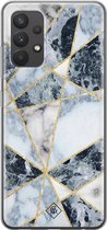 Samsung A32 4G hoesje siliconen - Marmer blauw | Samsung Galaxy A32 4G case | blauw | TPU backcover transparant