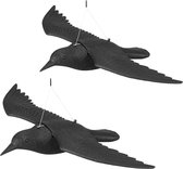 2x duivenverschrikker vliegende kraai - vogelverschrikker - tuinfiguur - afweer