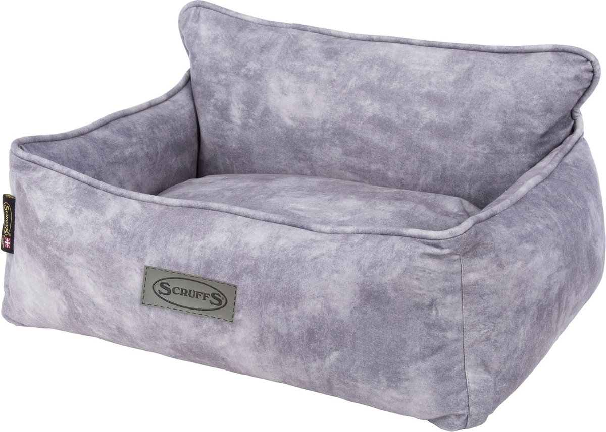 Scruffs Kensington - Stijlvolle eco-suede mand voor katten - 60 x 50 cm - Kleur: Grijs, Maat: Medium