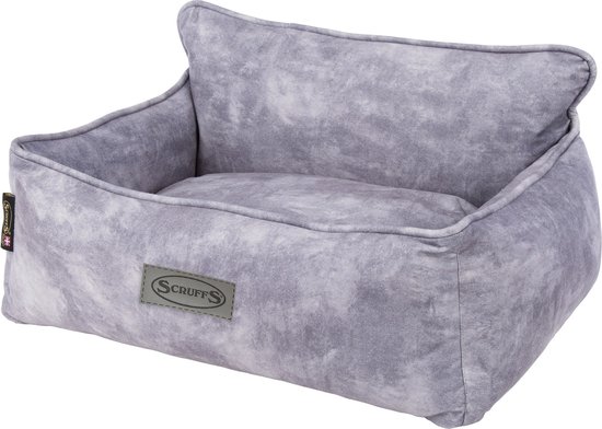 Scruffs Kensington - Stijlvolle eco-suede mand voor katten - 60 x 50 cm - Kleur: Grijs, Maat: Medium