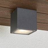 Lucande - LED plafondlamp - 1licht - drukgegoten aluminium, polycarbonaat - H: 10 cm - donkergrijs, transparant - Inclusief lichtbron