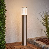 Lindby - Lampe d'extérieur LED - 1 lumière - acier inoxydable, acrylique - H : 54 cm - acier inoxydable, transparent - Source lumineuse incluse