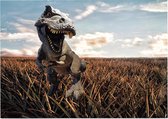 Dinosaurus T-Rex in een akker - Foto op Posterpapier - 42 x 29.7 cm (A3)