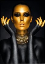 Mooie vrouw in zwart en goud - Foto op Posterpapier - 50 x 70 cm (B2)