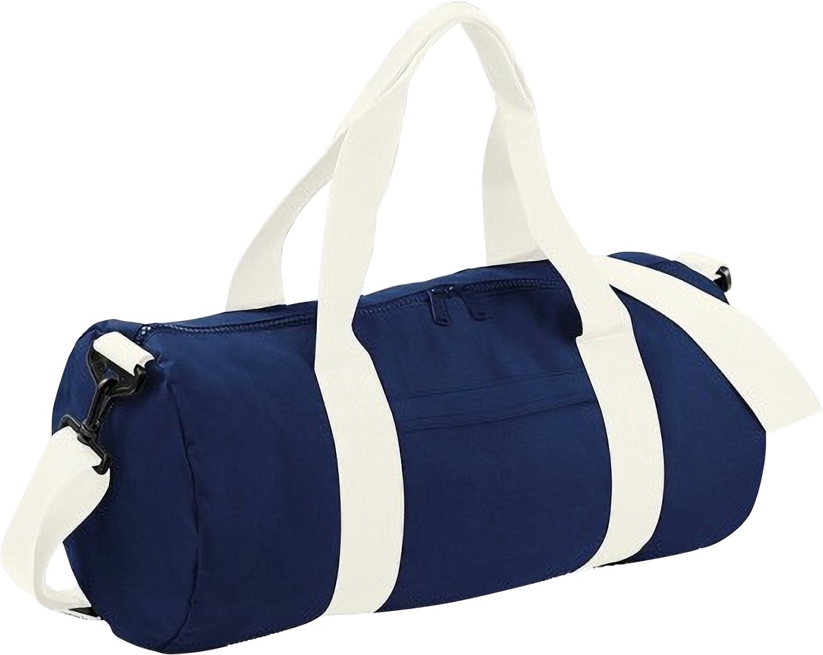 Bagbase Gewoon Varsity Barrel / Duffle Bag (20 Liter) (Pakket van 2) (Franse marine/buitenwit)