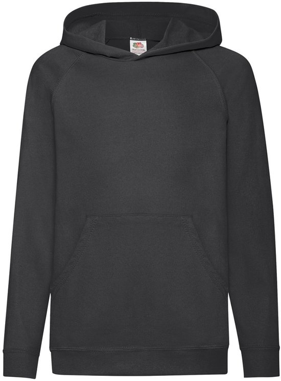 Fruit Of The Loom Kinderen Unisex Lichtgewicht Sweatshirt Met Capuchon / Hoodie (Zwart)
