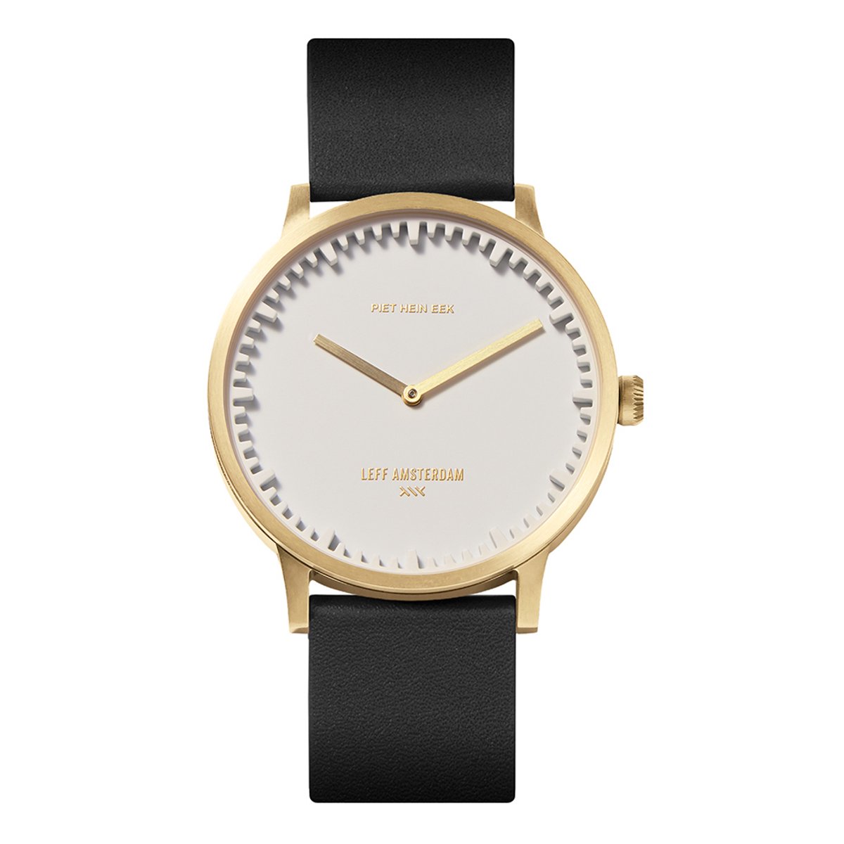 LEFF amsterdam - T40 - Horloge - Leer - Goud-Wit-Zwart - Ø 40mm