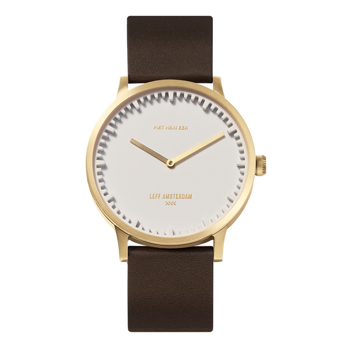 LEFF amsterdam - T40 - Horloge - Leer - Goud-Wit-Bruin - Ø 40mm
