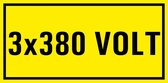 3 x 380 volt sticker 60 x 15 mm