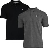 Donnay Polo 2-Pack - Polo Sport - Homme - Taille XXL - Grijs & Zwart