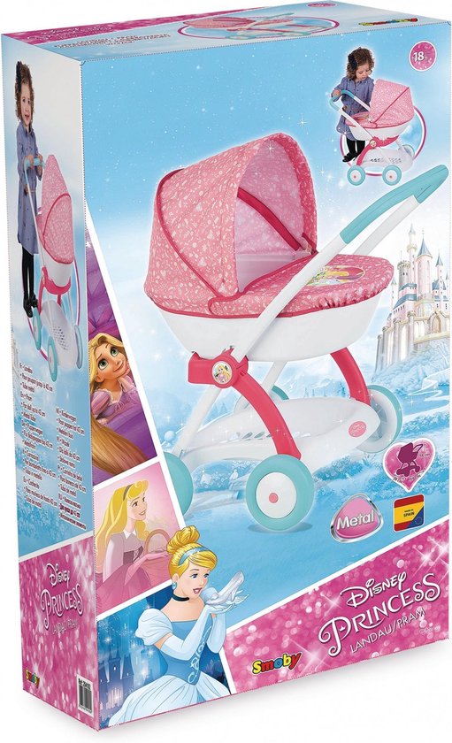 Aanvrager woensdag Slaapzaal Wandelwagen Smoby Disney Princesses Poppenkoets met opvouwbaar zonnescherm  | bol.com