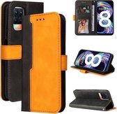 Voor OPPO Realme 8/8 Pro Zakelijke stiksels-kleur Horizontale Flip PU lederen tas met houder & kaartsleuven & fotolijst & Lanyard (oranje)
