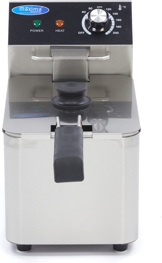 Maxima Frituurpan 4 Liter - 1 Mand - Tot 0,8 Kg Frites - Professionele Horeca Kwaliteit