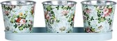 Esschert Design Potjes 10,6 X 32 Cm Staal Roze/Groen 3 Stuks