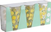 Pro Garden Drinkglazen Citroen 300 ml - Glas - 3 Stuks