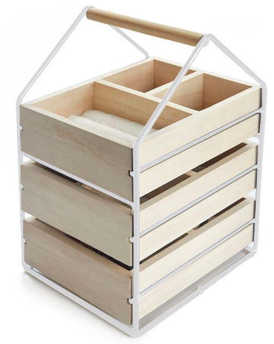 Balvi Sieradendoosje Dames 30 X 19,5 X 17 Cm Hout Naturel/wit