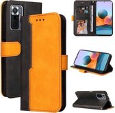 Voor Xiaomi Redmi Note 10 Pro / Note 10 Pro Max Zakelijke stiksels-kleur Horizontale Flip PU lederen tas met houder & kaartsleuven & fotolijst (oranje)