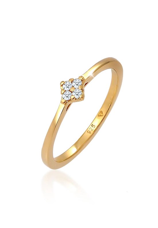 Elli DIAMONDS Dames Ringen Verlobung Klassisch Diamant 0.06 ct. 925 Silber