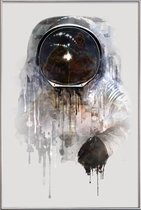 JUNIQE - Poster met kunststof lijst The Astronaut -20x30 /Grijs &