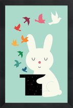 JUNIQE - Poster in houten lijst Magic Of Peace -20x30 /Kleurrijk