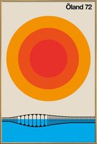 JUNIQE - Poster met kunststof lijst Vintage Öland 72 -13x18 /Oranje