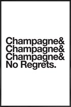 JUNIQE - Poster in kunststof lijst Champagne & Regrets -20x30 /Wit &