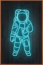 JUNIQE - Poster met kunststof lijst Neon astronaut -40x60 /Kleurrijk