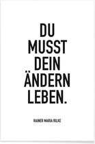 JUNIQE - Poster Ändern Leben -20x30 /Wit & Zwart