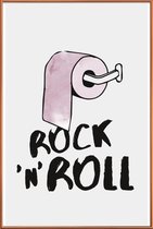 JUNIQE - Poster met kunststof lijst Rock 'n' Roll -30x45 /Roze & Wit